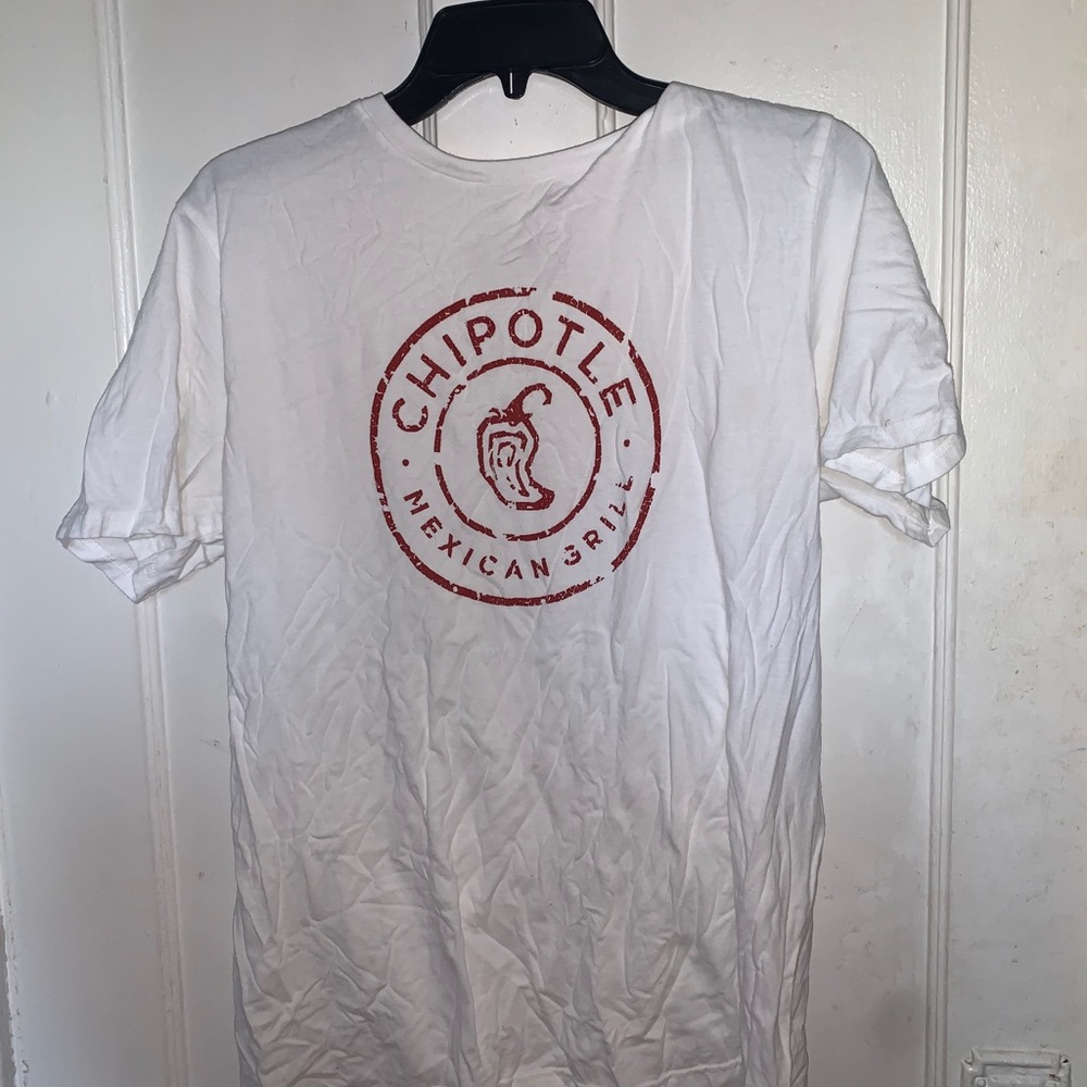 White & red CHIPOTLE shirt